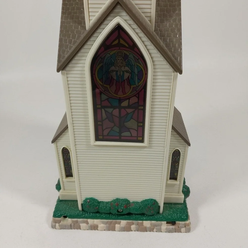 Avon Christmas Angel Music‎ Clock Light Staind Glass Church No Sound